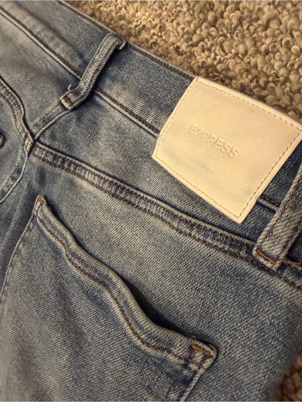 Express High-Rise Light Blue Denim Jeans 6Long